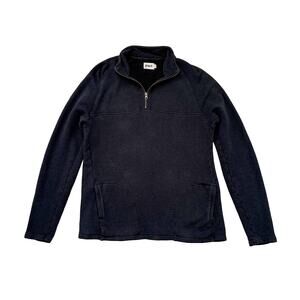 Pact Organic Cotton French Terry Quarter 1/4 Zip Sweatshirt Mens L Gray Pullover